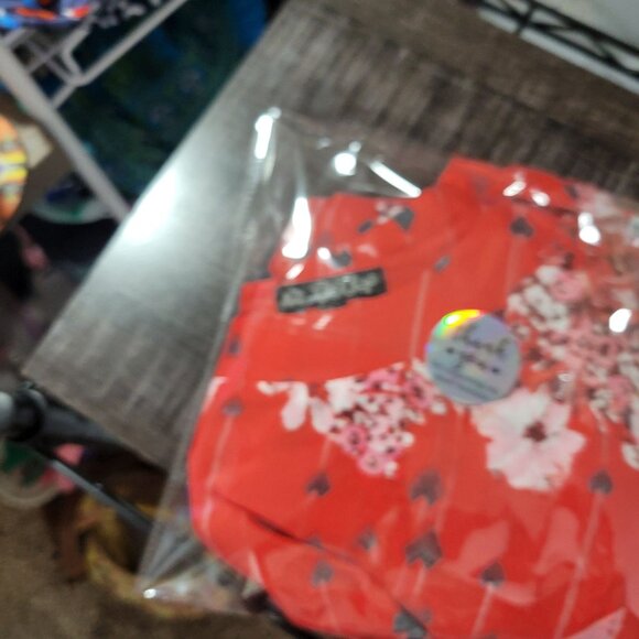 BeBop Womens L Coral Floral Border Print Dress Tie Waist‎ Boho Spring Summer - Picture 11 of 11